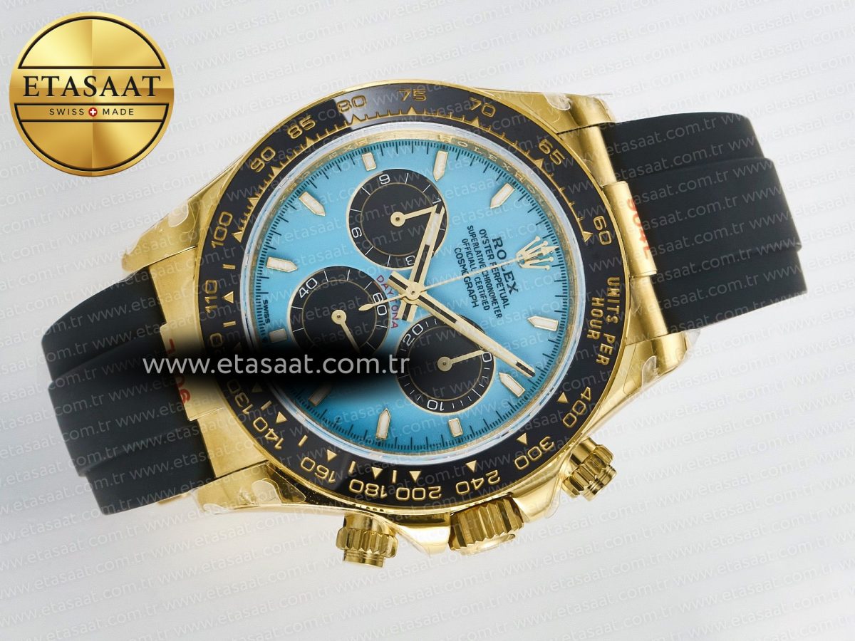 Rolex Daytona 126518 QF 1:1 Best Edition Tiffany Turquoise Blue Dial Sticks Markers on Oysterflex Strap SH4131 V6（Gain Weight） - Görsel 8