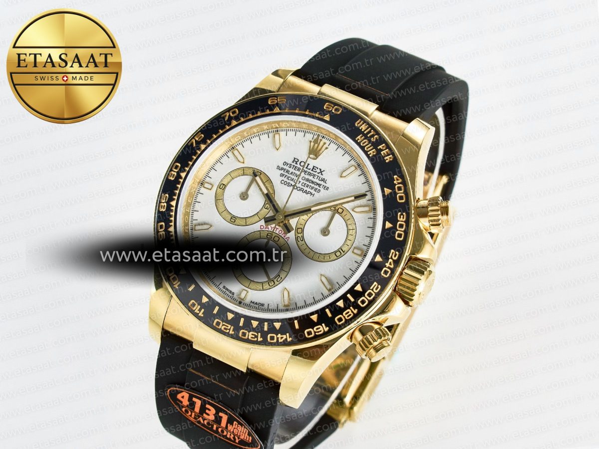 Rolex Daytona 126518 QF 1:1 Best Edition White Dial on Oysterflex Strap SH4131 V6（Gain Weight） - Görsel 1