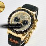 Rolex Daytona 126518 QF 1:1 Best Edition YG/Black Dial on Oysterflex Strap SH4131 V6（Gain Weight）