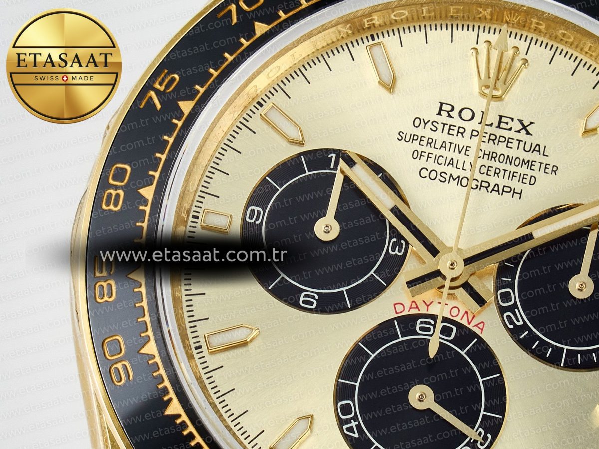 Rolex Daytona 126518 QF 1:1 Best Edition YG/Black Dial on Oysterflex Strap SH4131 V6（Gain Weight） - Görsel 10