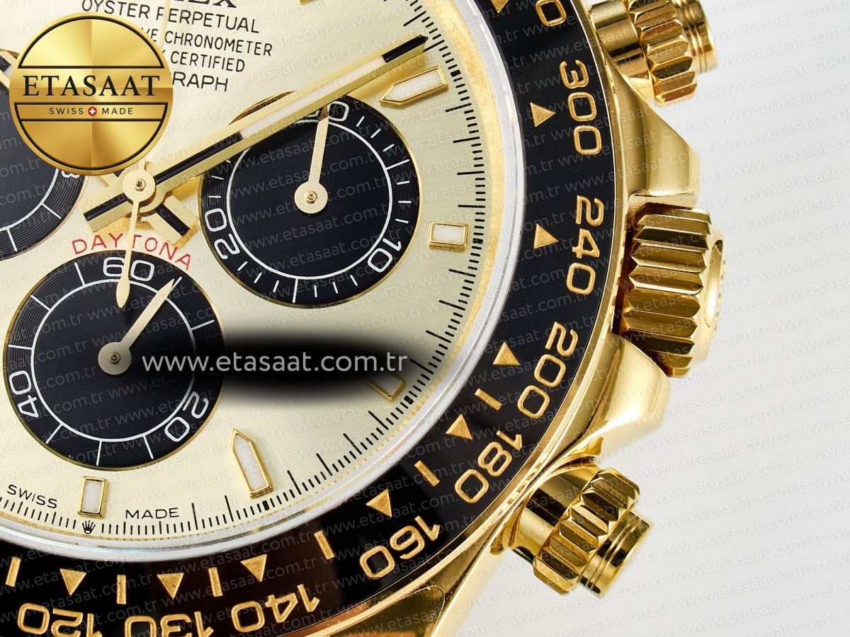 Rolex Daytona 126518 QF 1:1 Best Edition YG/Black Dial on Oysterflex Strap SH4131 V6（Gain Weight） - Görsel 12