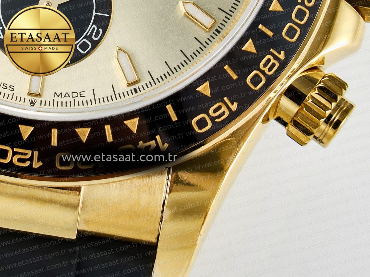 Rolex Daytona 126518 QF 1:1 Best Edition YG/Black Dial on Oysterflex Strap SH4131 V6（Gain Weight） - Görsel 13