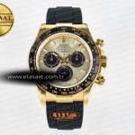 Rolex Daytona 126518 QF YG/Siyah Kadran Oysterflex Ağır Eta Saat - Görsel 3 - 1:1 Süper Klon Saat