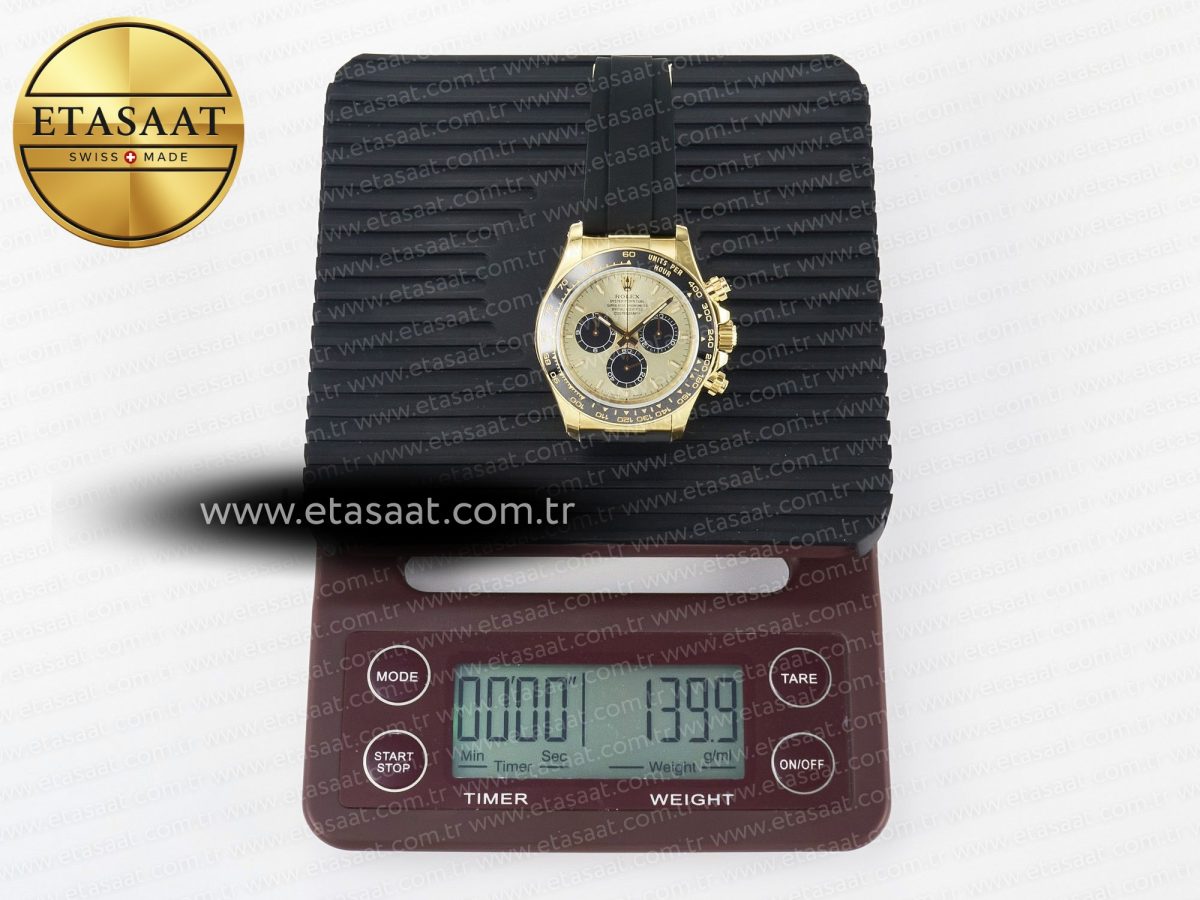 Rolex Daytona 126518 QF 1:1 Best Edition YG/Black Dial on Oysterflex Strap SH4131 V6（Gain Weight） - Görsel 35
