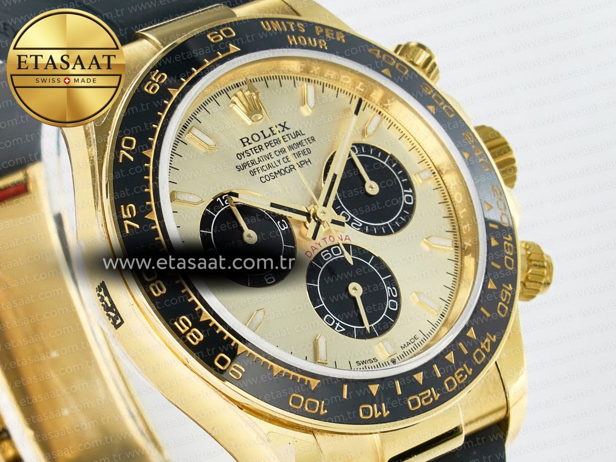 Rolex Daytona 126518 QF 1:1 Best Edition YG/Black Dial on Oysterflex Strap SH4131 V6（Gain Weight） - Görsel 5