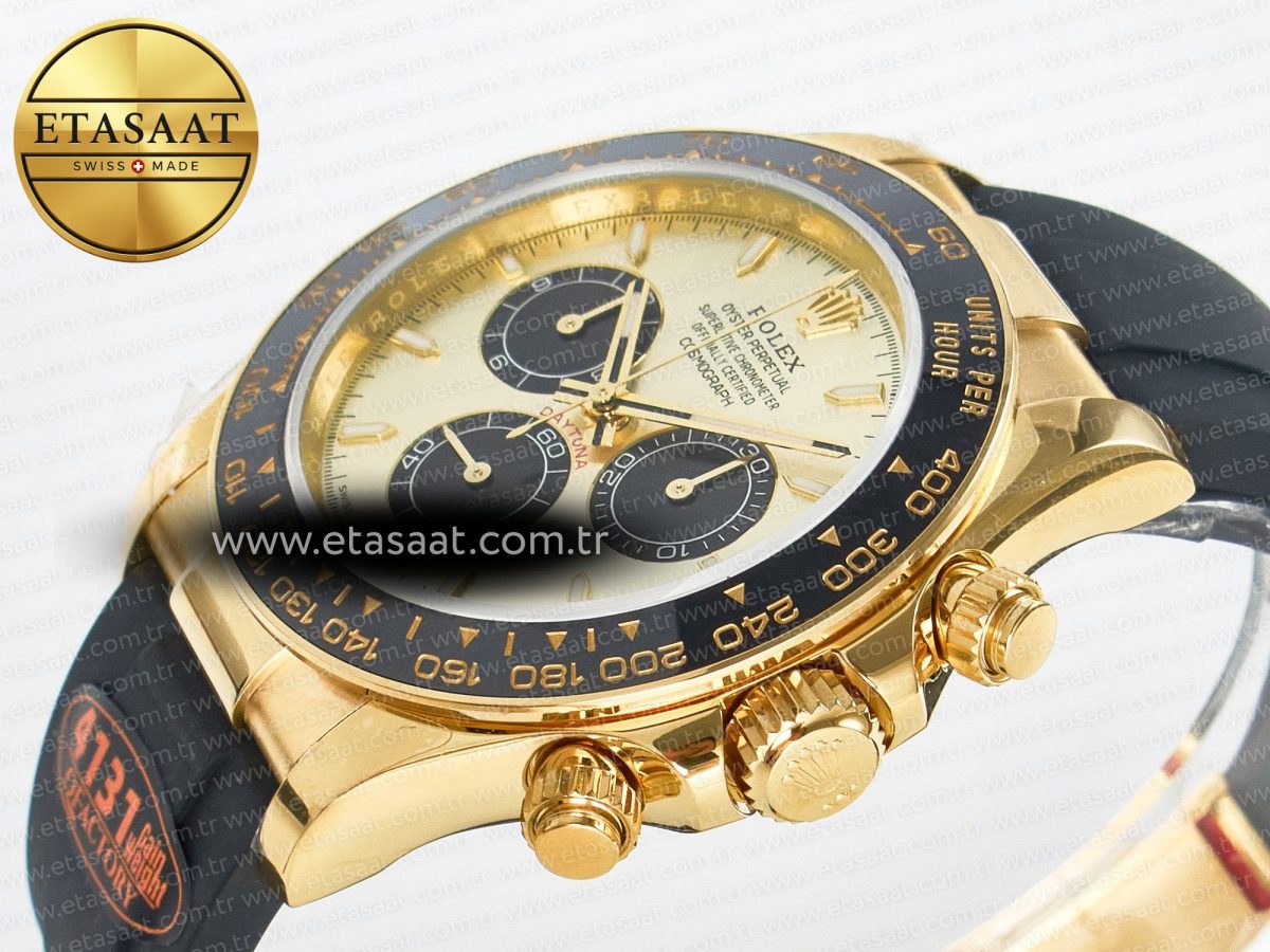 Rolex Daytona 126518 QF 1:1 Best Edition YG/Black Dial on Oysterflex Strap SH4131 V6（Gain Weight） - Görsel 6
