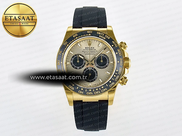 Rolex Daytona 126518 YG VSF Altın Kadran Oysterflex SH4131 Eta Saat - 1:1 Süper Klon Replika Saat