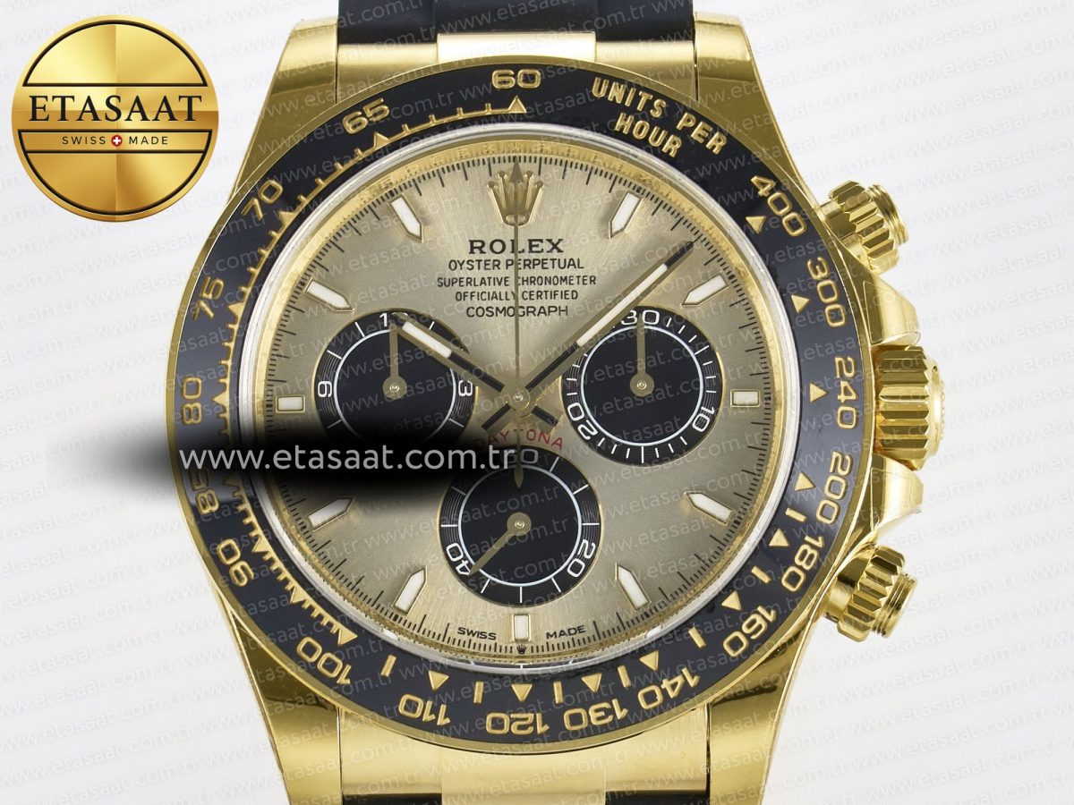 Rolex Daytona 126518 YG VSF 1:1 Best Edition 904L Steel YG Dial on Oysterflex Strap SH4131 - Görsel 4