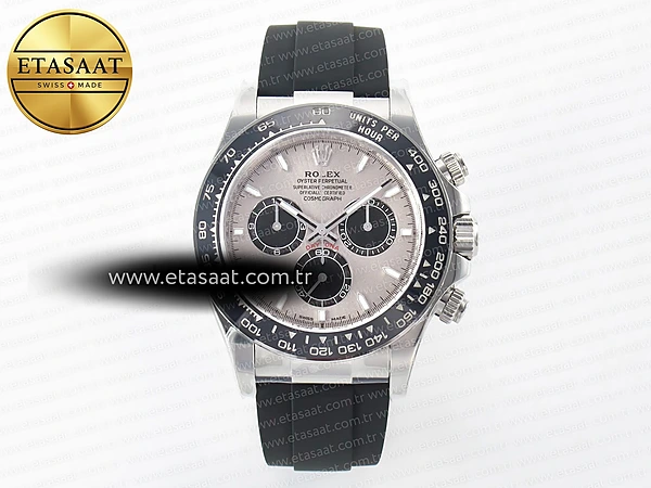Rolex Daytona 126519 Clean Gri Kadran Oysterflex SH4131 Eta Saat - 1:1 Süper Klon Replika Saat