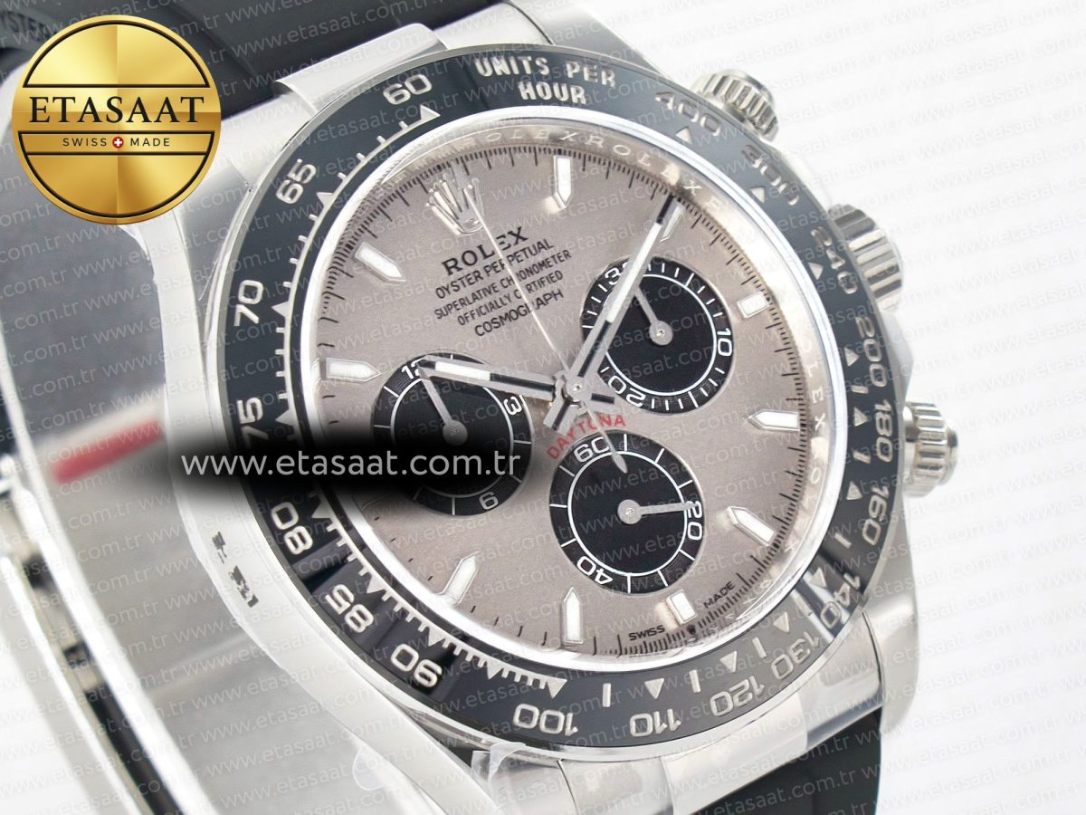 Rolex Daytona 126519 Clean 1:1 Best Edition Grey Dial on Oysterflex Rubber Strap SH4131 - Görsel 5