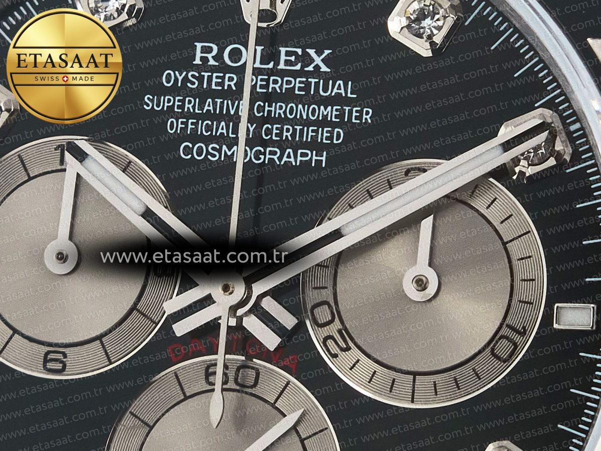 Rolex Daytona 126519 QF 1:1 Best Edition Black/Gray Dial Diamonds on Oysterflex Strap QF4131 V10 (48 Hours Power Reserve) - Görsel 10