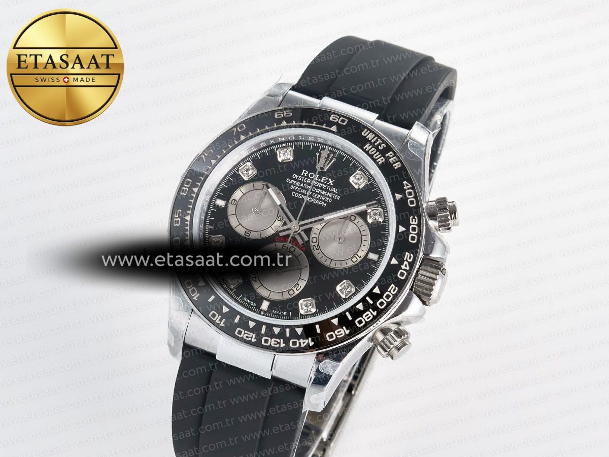 Rolex Daytona 126519 QF 1:1 Best Edition Black/Gray Dial Diamonds on Oysterflex Strap QF4131 V10 (48 Hours Power Reserve) - Görsel 2