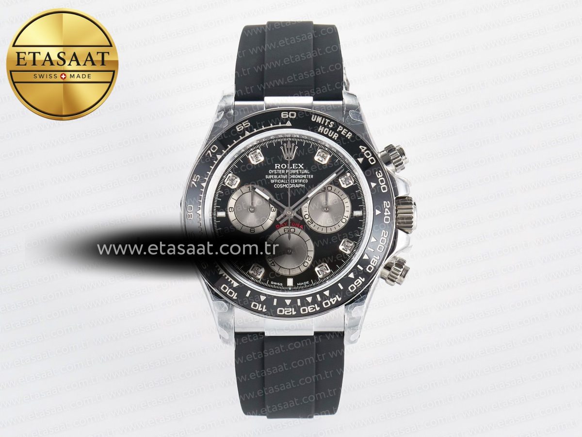 Rolex Daytona 126519 QF 1:1 Best Edition Black/Gray Dial Diamonds on Oysterflex Strap QF4131 V10 (48 Hours Power Reserve) - Görsel 3