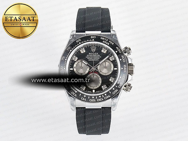 Rolex Daytona 126519 QF Siyah/Gri Kadran Reserve Eta Saat - 1:1 Süper Klon Replika Saat