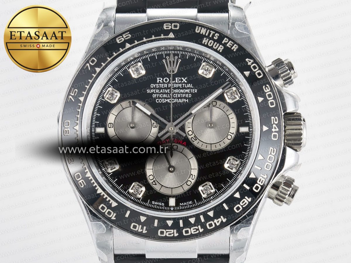 Rolex Daytona 126519 QF 1:1 Best Edition Black/Gray Dial Diamonds on Oysterflex Strap QF4131 V10 (48 Hours Power Reserve) - Görsel 4