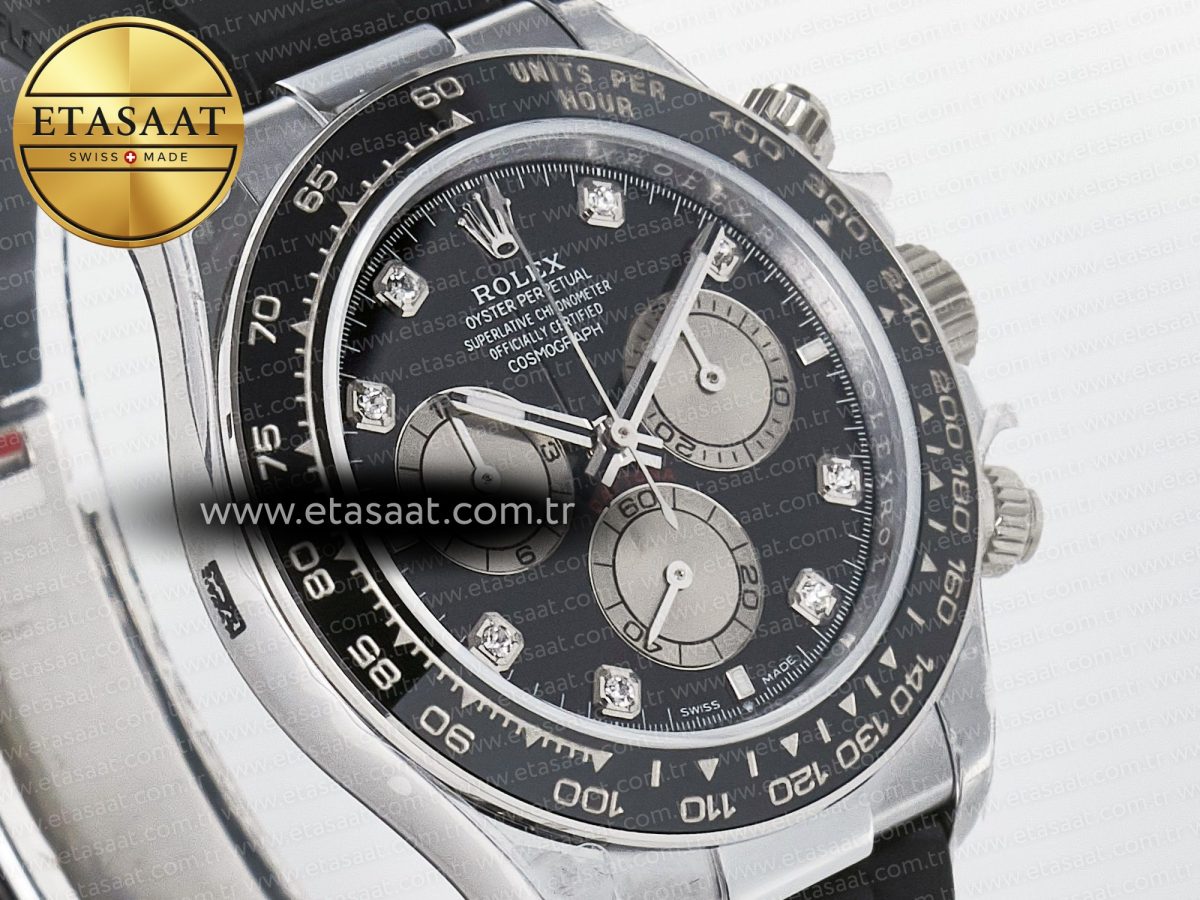 Rolex Daytona 126519 QF 1:1 Best Edition Black/Gray Dial Diamonds on Oysterflex Strap QF4131 V10 (48 Hours Power Reserve) - Görsel 5