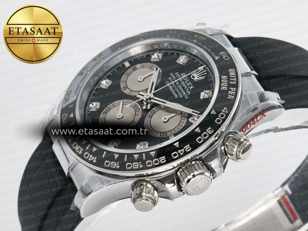 Rolex Daytona 126519 QF 1:1 Best Edition Black/Gray Dial Diamonds on Oysterflex Strap QF4131 V10 (48 Hours Power Reserve) - Görsel 6
