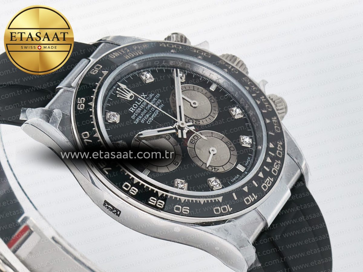 Rolex Daytona 126519 QF 1:1 Best Edition Black/Gray Dial Diamonds on Oysterflex Strap QF4131 V10 (48 Hours Power Reserve) - Görsel 7