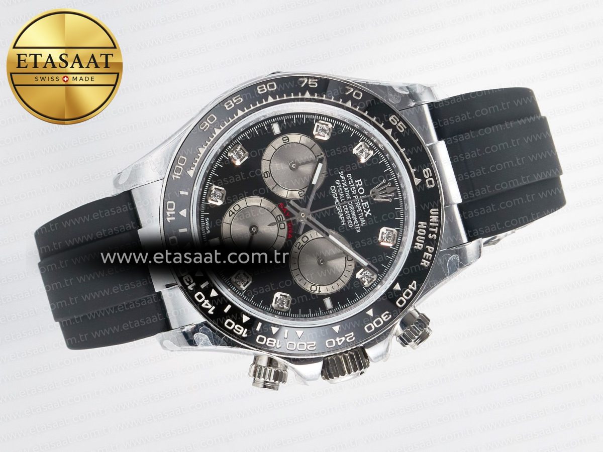 Rolex Daytona 126519 QF 1:1 Best Edition Black/Gray Dial Diamonds on Oysterflex Strap QF4131 V10 (48 Hours Power Reserve) - Görsel 8