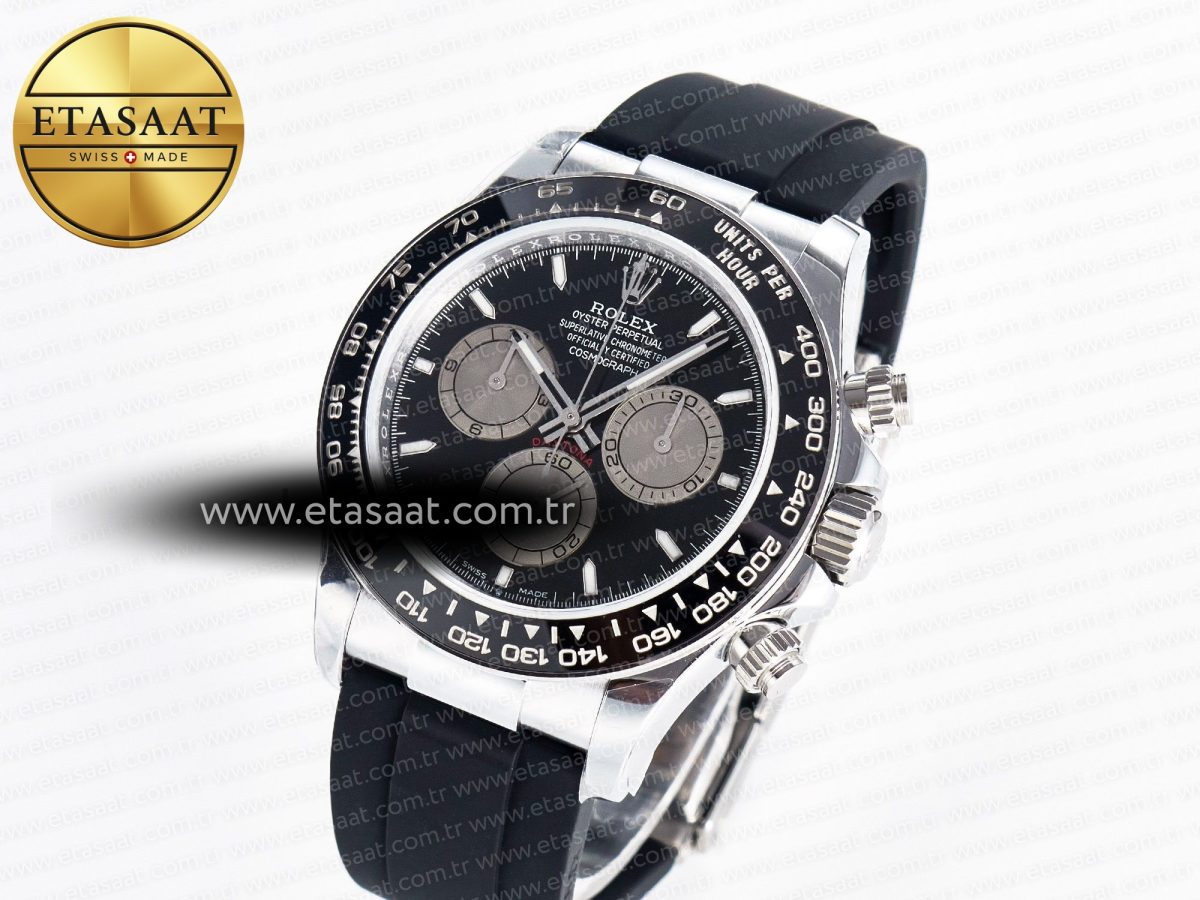 Rolex Daytona 126519 QF 1:1 Best Edition Black/Silver Dial on Oysterflex Strap SH4131 V6（Gain Weight） - Görsel 2
