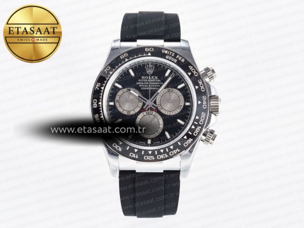 Rolex Daytona 126519 QF Siyah/Gümüş Kadran Ağır Kasa Eta Saat - 1:1 Süper Klon Replika Saat