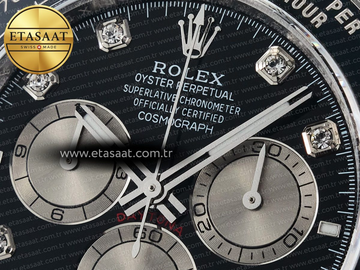 Rolex Daytona 126519 QF 1:1 Best Edition Black/Silver Diamonds Dial on Oysterflex Strap SH4131 V5 - Görsel 10