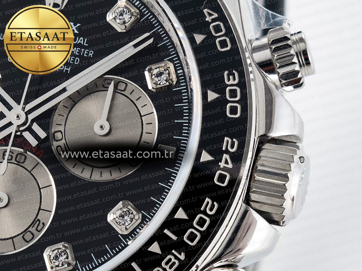 Rolex Daytona 126519 QF 1:1 Best Edition Black/Silver Diamonds Dial on Oysterflex Strap SH4131 V5 - Görsel 11