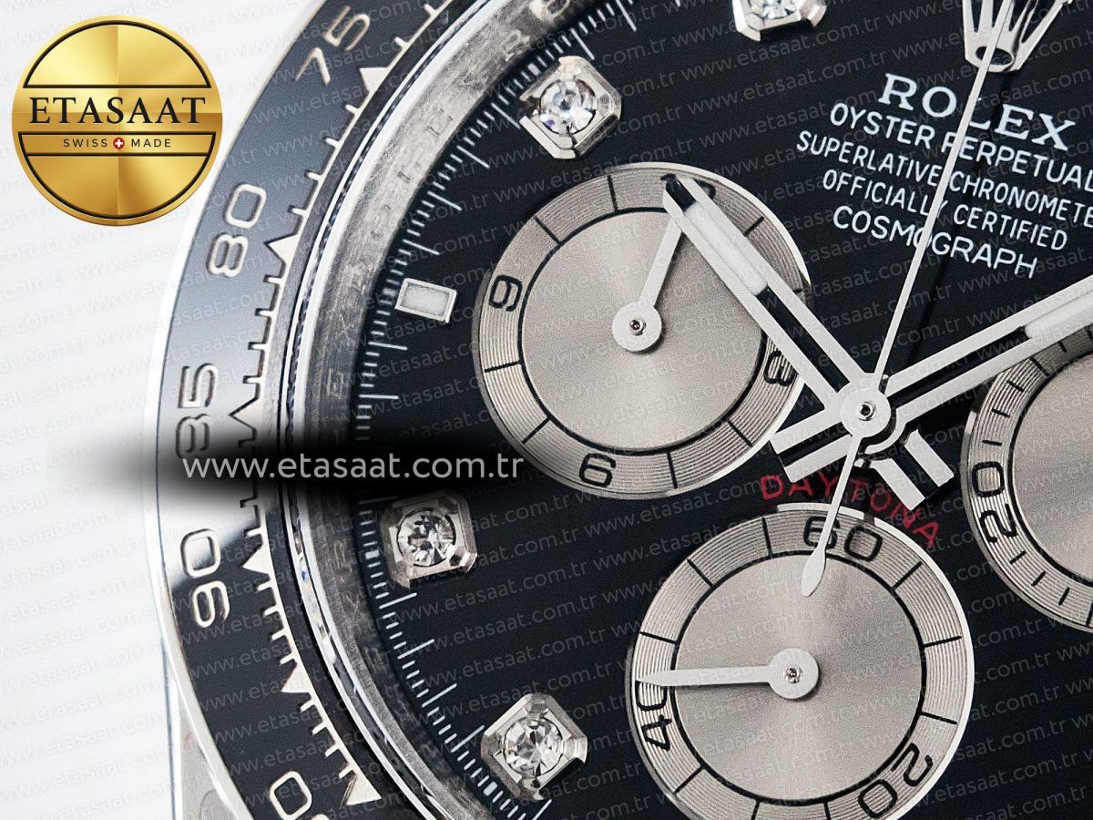 Rolex Daytona 126519 QF 1:1 Best Edition Black/Silver Diamonds Dial on Oysterflex Strap SH4131 V5 - Görsel 13
