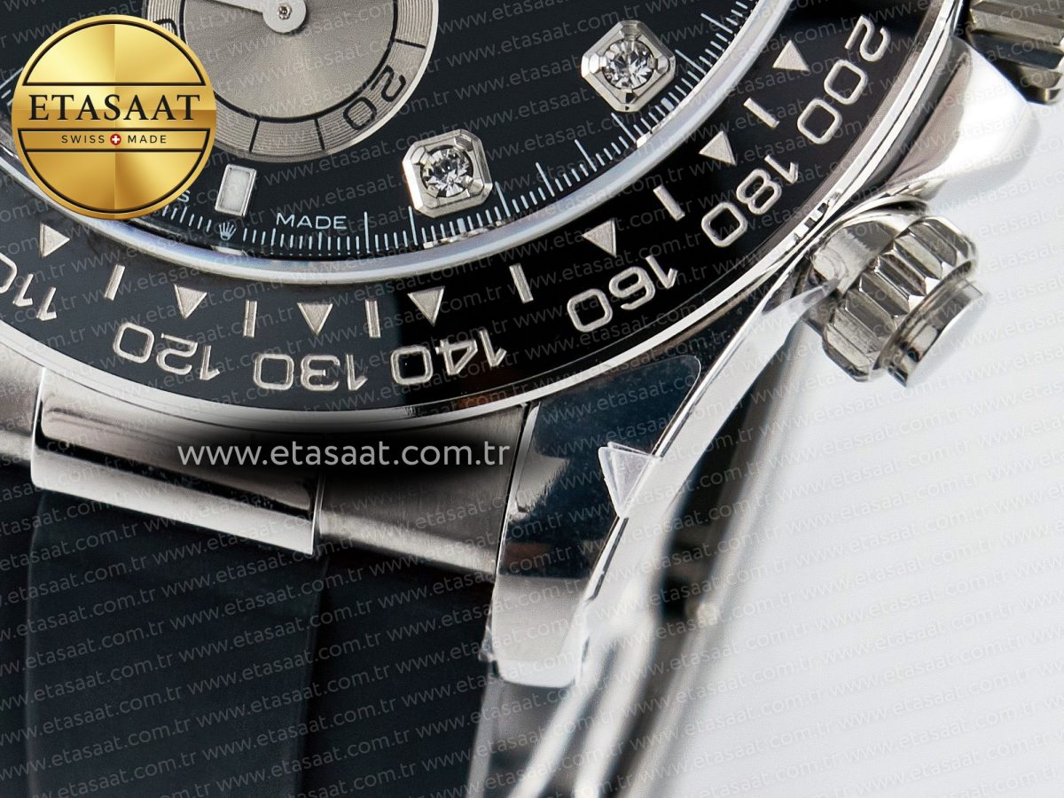 Rolex Daytona 126519 QF 1:1 Best Edition Black/Silver Diamonds Dial on Oysterflex Strap SH4131 V5 - Görsel 14