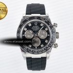 Rolex Daytona 126519 QF Siyah/Gümüş Pırlantalı SH4131 Eta Saat - Görsel 3 - 1:1 Süper Klon Saat