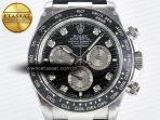 Rolex Daytona 126519 QF 1:1 Best Edition Black/Silver Diamonds Dial on Oysterflex Strap SH4131 V5 - Görsel 4