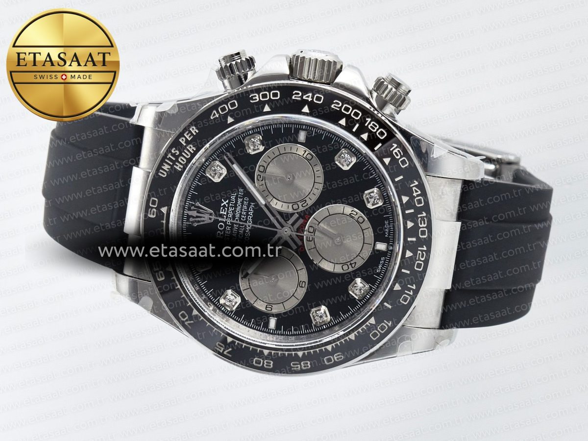 Rolex Daytona 126519 QF 1:1 Best Edition Black/Silver Diamonds Dial on Oysterflex Strap SH4131 V5 - Görsel 9