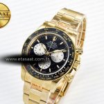 Rolex Daytona 126528 QF 1:1 Best Edition Black Dial Steel 904L on YG Bracelet V8 QF4132