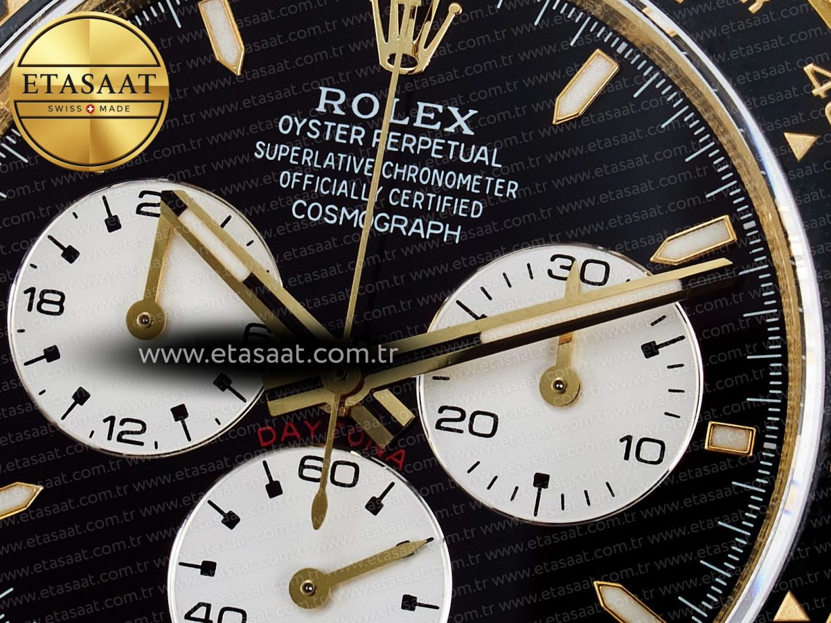 Rolex Daytona 126528 QF 1:1 Best Edition Black Dial Steel 904L on YG Bracelet V8 QF4132 - Görsel 10