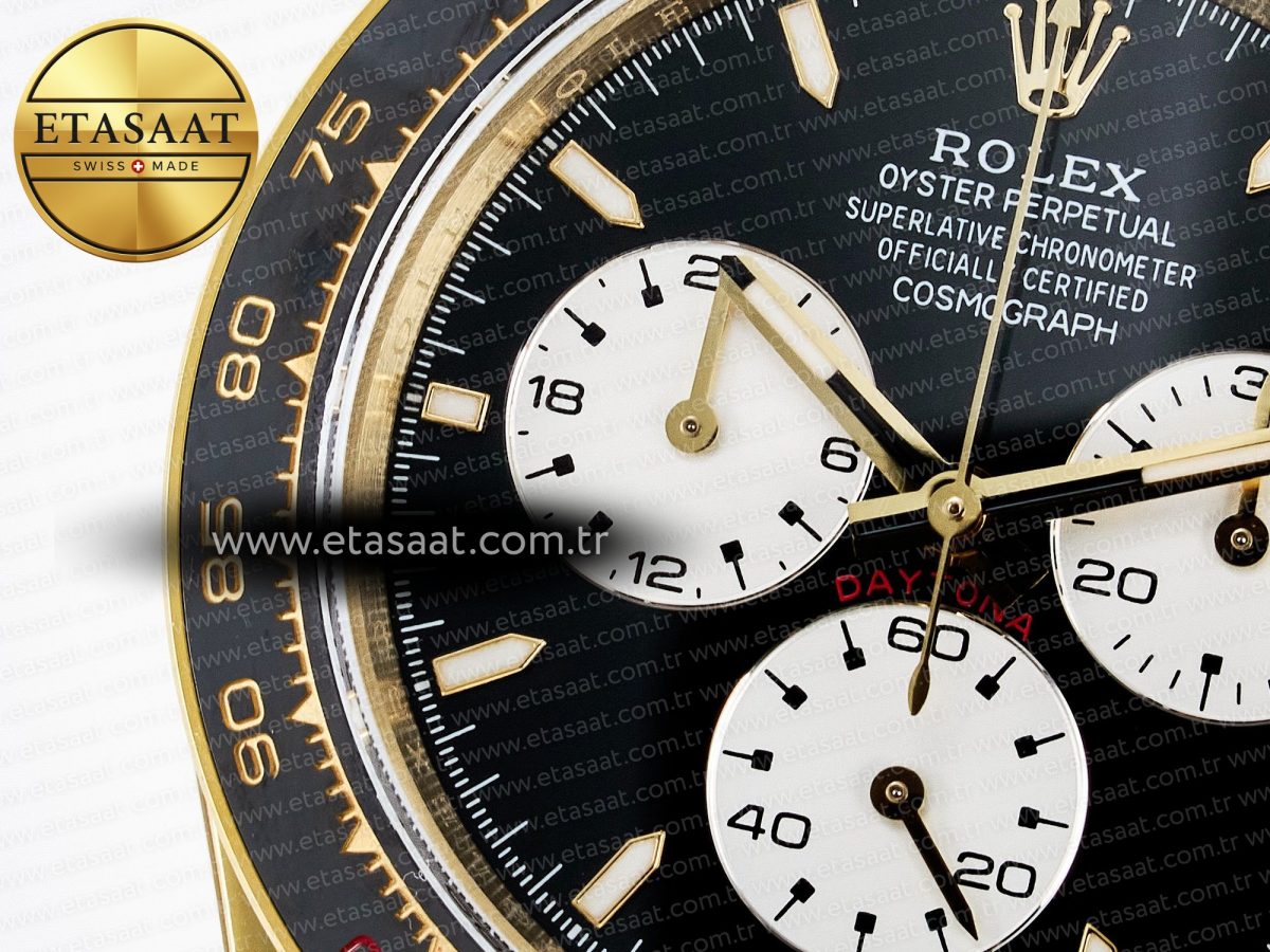 Rolex Daytona 126528 QF 1:1 Best Edition Black Dial Steel 904L on YG Bracelet V8 QF4132 - Görsel 13