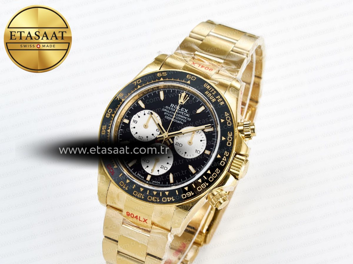 Rolex Daytona 126528 QF 1:1 Best Edition Black Dial Steel 904L on YG Bracelet V8 QF4132 - Görsel 2