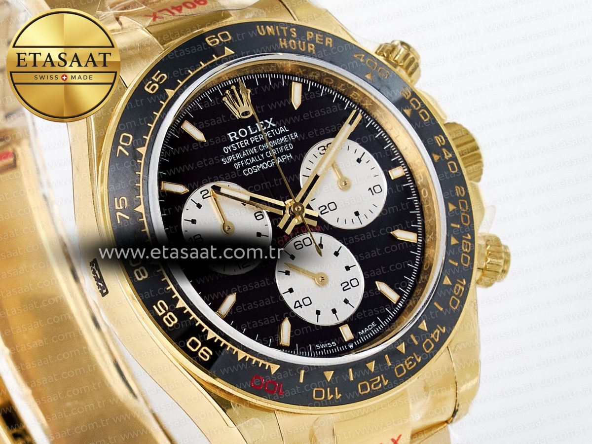 Rolex Daytona 126528 QF 1:1 Best Edition Black Dial Steel 904L on YG Bracelet V8 QF4132 - Görsel 5