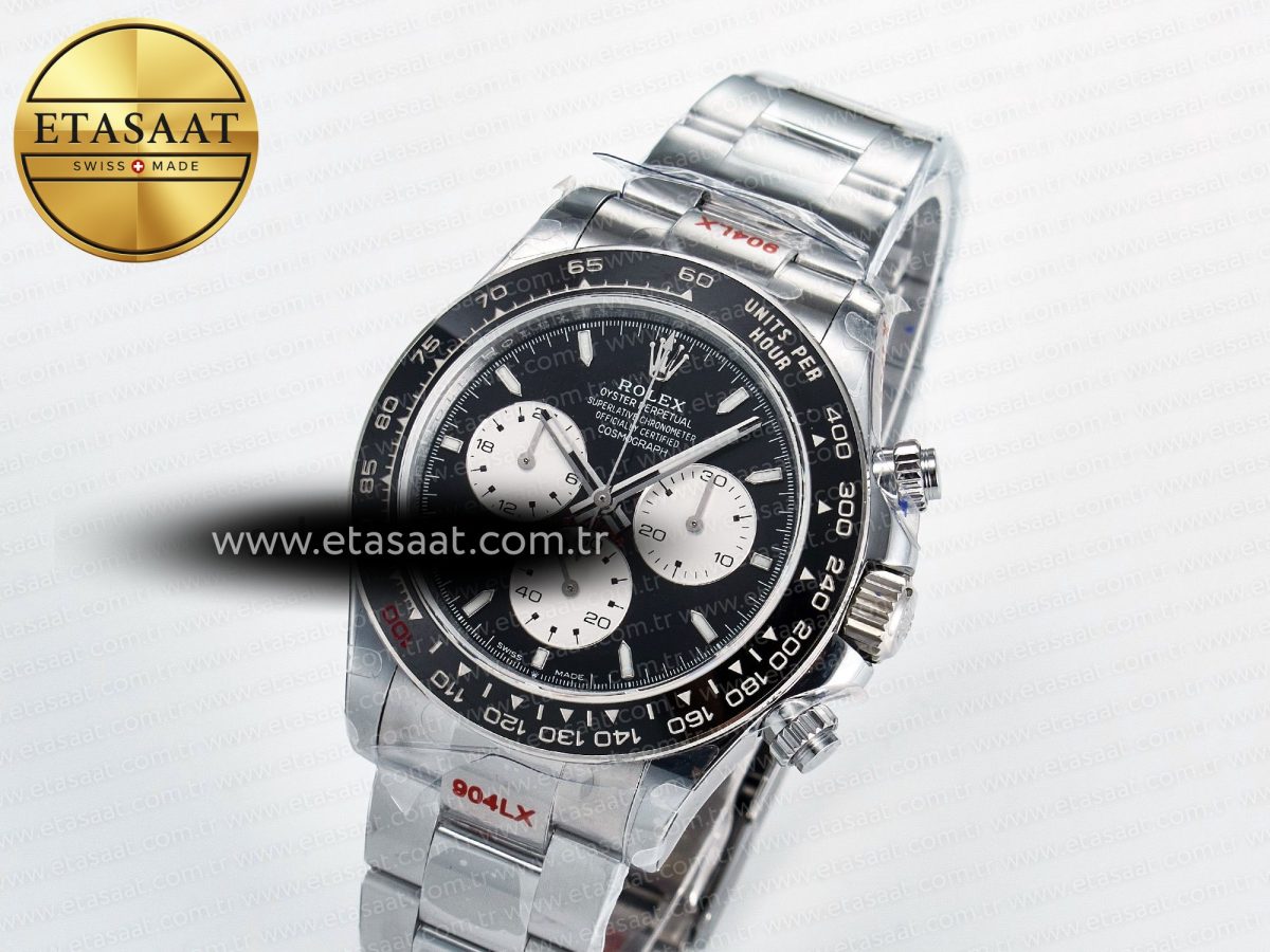 Rolex Daytona 126529 QF 1:1 Best Edition Black Dial Steel 904L on SS Bracelet V8 QF4132 - Görsel 1