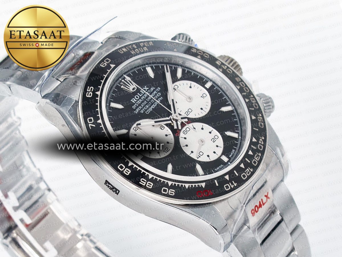 Rolex Daytona 126529 QF 1:1 Best Edition Black Dial Steel 904L on SS Bracelet V8 QF4132 - Görsel 7