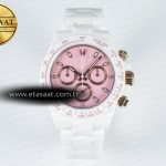 Rolex Daytona Aet Beyaz Seramik Pembe Kadran N6F SA4130 Eta Saat - Görsel 3 - 1:1 Süper Klon Saat