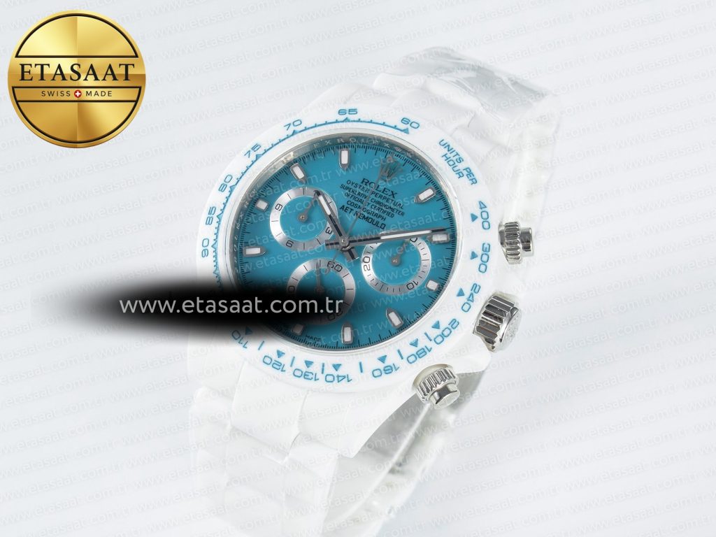 daytona aet white ceramic case and bracelet tiffany blue dial n6f best edition sa41301