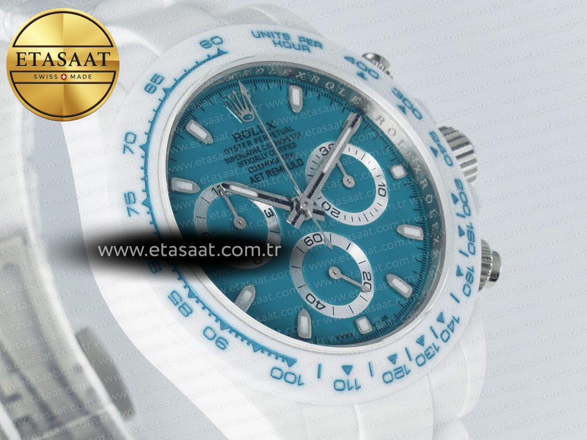 Rolex Daytona AET White Ceramic Case and Bracelet Tiffany Blue Dial N6F Best Edition SA4130 - Görsel 5
