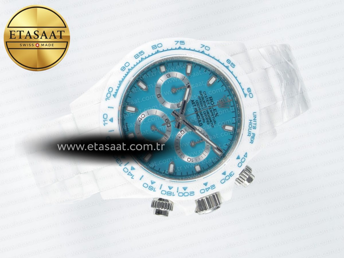 Rolex Daytona AET White Ceramic Case and Bracelet Tiffany Blue Dial N6F Best Edition SA4130 - Görsel 8