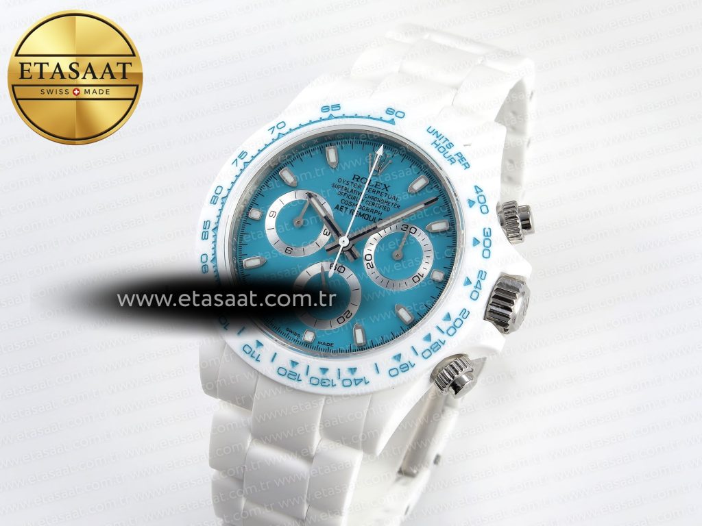 daytona aet white ceramic case and bracelet tiffany blue dial noob best edition sa41301