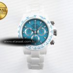 Rolex Daytona Beyaz Seramik Mavi Noob SA4130 Eta Saat - Görsel 3 - 1:1 Süper Klon Saat