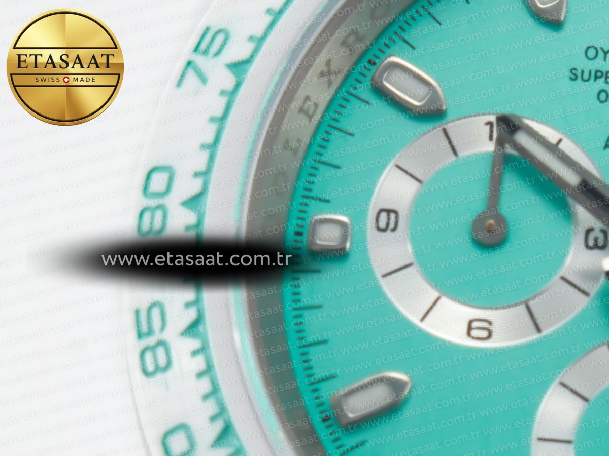 Rolex Daytona AET White Solid Ceramic Case and Bracelet Avocado Green Dial ZF 1:1 Best Edition SH4130 - Görsel 10