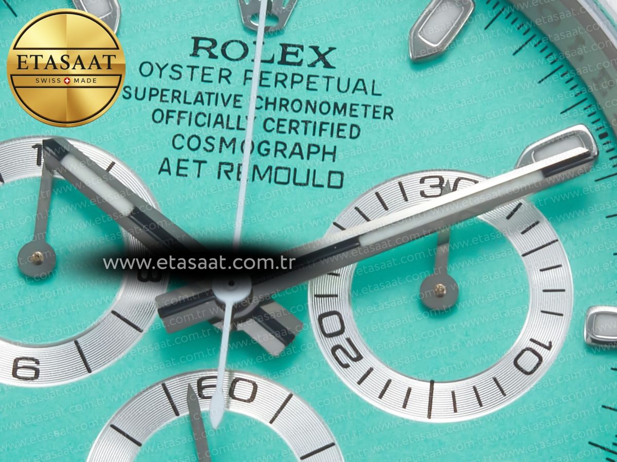 Rolex Daytona AET White Solid Ceramic Case and Bracelet Avocado Green Dial ZF 1:1 Best Edition SH4130 - Görsel 9