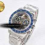 Rolex Daytona Artisans Skeleton SS ADGF Best Edition Blue Ceramic Bezel Skeleton Dial on SS Oyster Bracelet SA4130