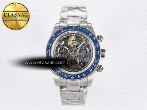 Rolex Daytona Artisans İskelet Adgf Mavi Seramik SA4130 Eta Saat - 1:1 Süper Klon Replika Saat