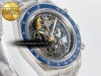Rolex Daytona Artisans Skeleton SS ADGF Best Edition Blue Ceramic Bezel Skeleton Dial on SS Oyster Bracelet SA4130 - Görsel 5